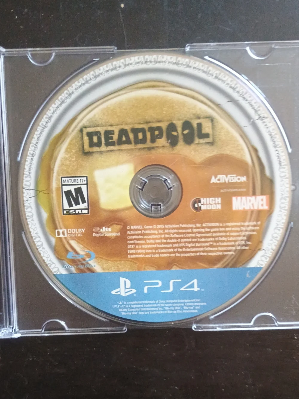 Deadpool PS4 Video Game Disc - Brown/Gold